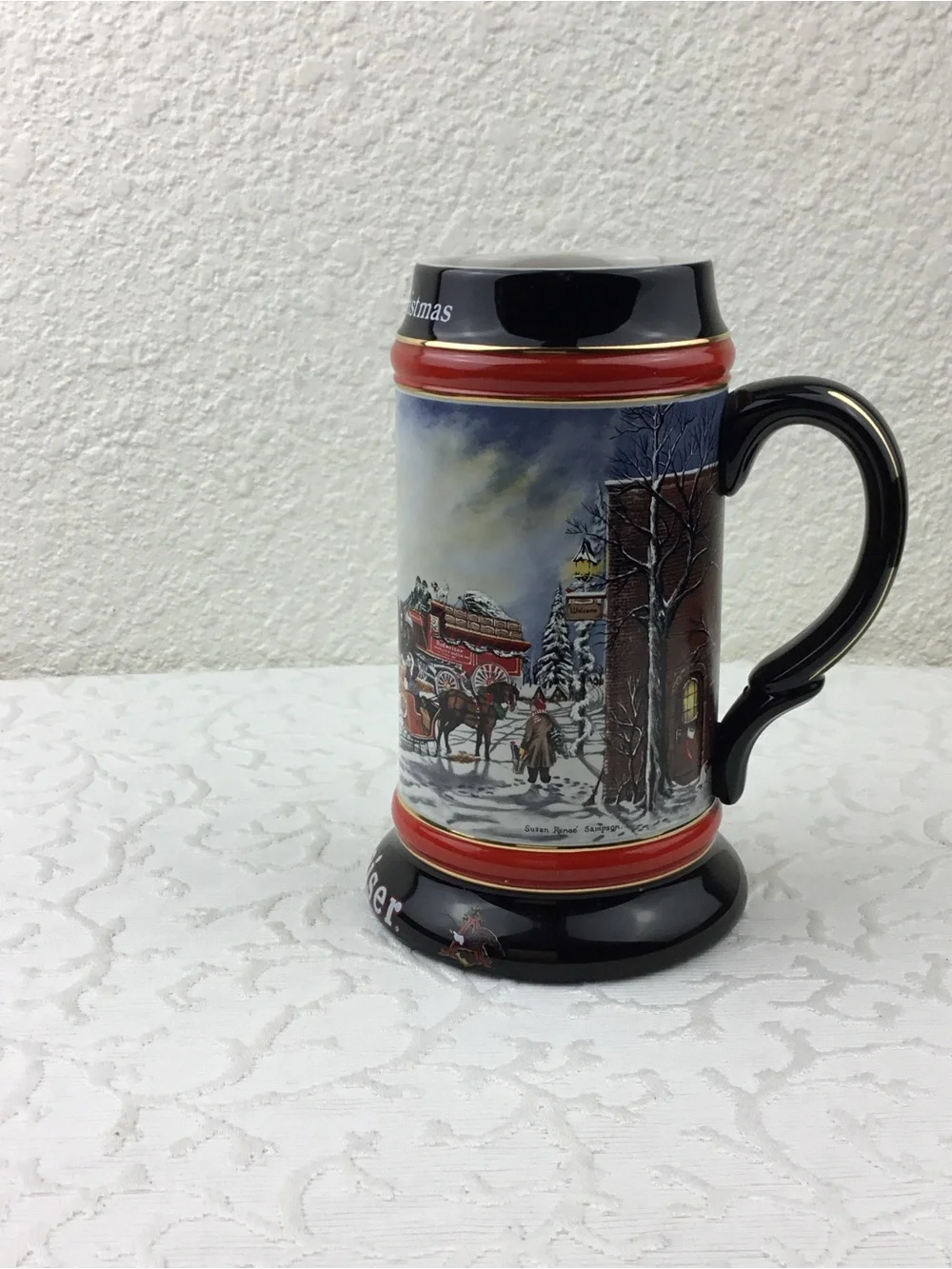 Collector’s Series 1992 Budweiser Mug APerfect Christmas Cup by Susan Sampson.